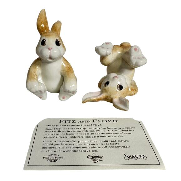 Fits and Floyd Vintage Tumbling Rabbits Bunnies-Set of Two - Picture 4 of 6